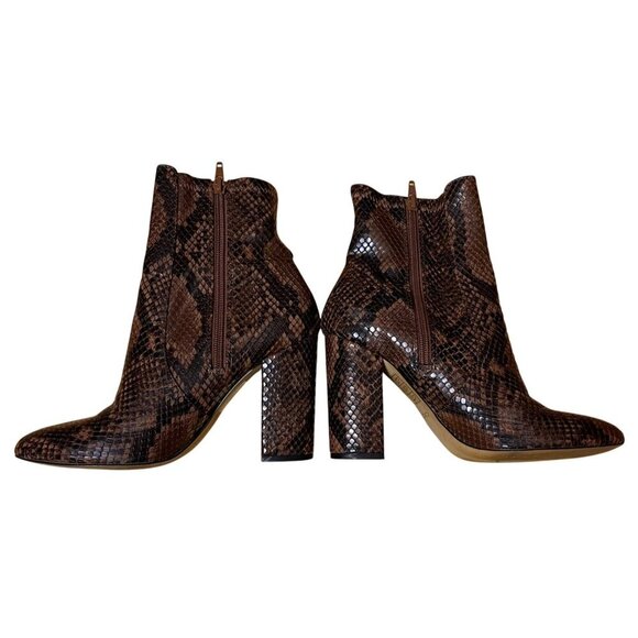 Aldo Womens Snakeskin Pattern Ankle Boots Sz 6.5 Browns - Picture 1 of 6